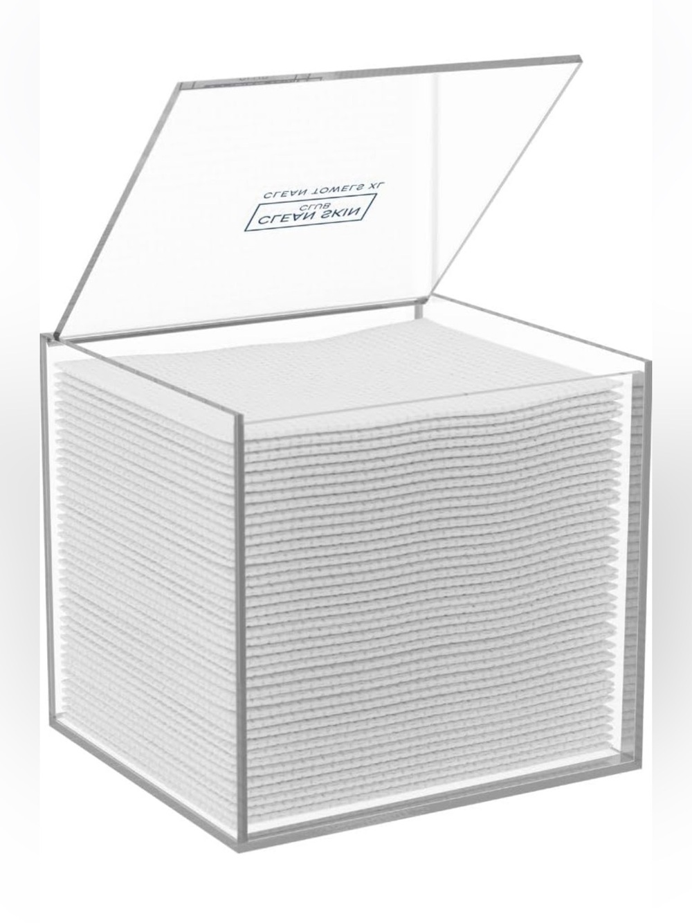 Clean Skin Club Clean Towels XL Clear Acrylic Dispenser Storage Box